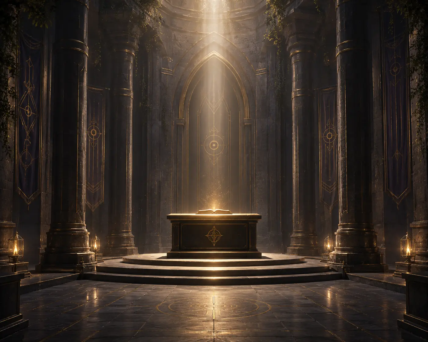 Cena de Templo dos Prompts